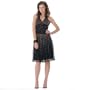 Formal Evening Gown. Beaded halter cocktail dress for prom, party, homecoming by Sean Collection (70139) Black