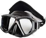 Cressi 4 Window Panoramic Snorkeling Scuba Diving Mask with Neoprene Strap