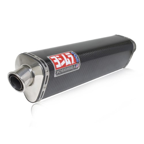 Yoshimura TRS Tri-Oval Carbon Fiber Street Bike Slip On Exhaust System - Size :