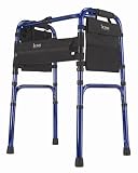 Blue DMI Freedom Deluxe Walker -3 convenient Carry Pouches Included - Metalic Blue