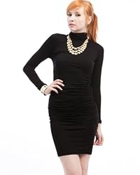 Sexy Cocktail Rayon/Spandex Long Sleeves Turtleneck Club Dress/Mini Dress 