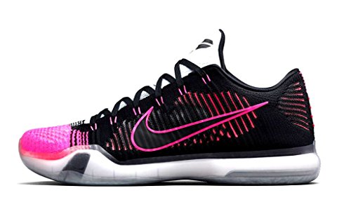 Nike Men's Kobe X Elite Low, Mambacurial-BLACK/BLACK-WOLF GREY-PINK FLSH