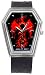 Casket case Phoenix Rising Red Print Markered Brown Tribal Print Leather Band Wrist Watch