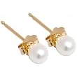 14K Gold Pearl 3mm Ball Earrings Cultured Jewelry