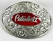 Peterbilt Truck Enamel Pewter Belt Buckle