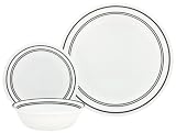 Corelle Livingware Classic Cafe Black Amazon.com Exclusive 18-Piece Dinnerware Set, Service for 6