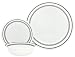 Corelle Livingware Classic Cafe Black Amazon.com Exclusive 18-Piece Dinnerware Set, Service for 6