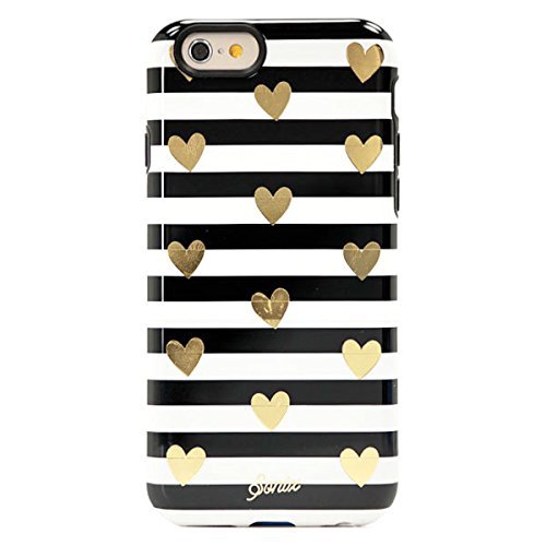 Sonix Cell Phone Case for iPhone 6/6s - Retail Packaging - Heart Stripe Gold