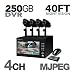Night Owl Hawk-74250 7-Inch 4 Channel LCD-DVR Combo Security Kit with 250GB HD and 4 Night Vision Cameras