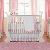 Eyelet Ribbon Crib Dust Ruffle - ribbon color: Blue