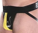Mr-S-Leather Traditional Latex Jock Strap - Yellow - Large
