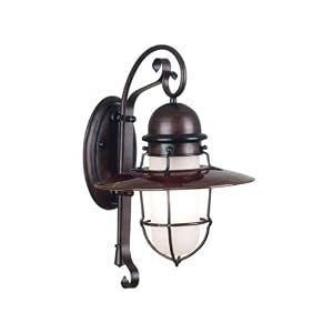Kenroy Home 70232CAR Tribecca Wall Lantern with White Scarvo Glass Shade, Caramel, Large by Kenroy Home