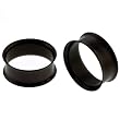 Black Titanium Double Flare Plug with Lip, 1" (25MM). Sold as a Pair