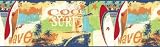 Cool Tropical Surfboards Surfing Wallpaper Border