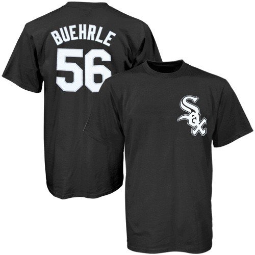 MLB Mark Buehrle Chicago White Sox Adult Short Sleeve Basic Tee (Black, X-Large)