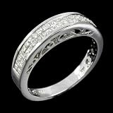 0.89 carat Princess Cut Diamond Wedding Band in 14 Karat Gold