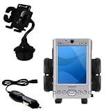 Dell Axim x3 Auto Cup Holder with Car Charger - Uses Gomadic TipExchange