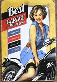 Tin Sign Best Garage For Motorcycle Metal Decor Wall Art Auto Garage Shop C-53 20*30Cm