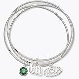 Dale Earnhardt Jr. #88 Triple NASCAR Bangle Bracelet Set w/ Green Crystal