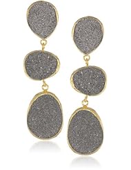 Coralia Leets Jewelry Design Sterling Silver and Moonsilver Colored Druzy Drop Earrings