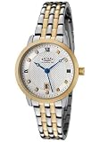 ROTARY Watches:Women's White Swarovski Crystal Silver Textured Dial Two Tone