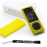 Premium Durable Yellow Skin Silicon Skin Cover Case Protector for Apple iPod Nano 5th Generation 8GB 16GB ( 8 GB 16 GB ) Includes a 4-Inch Determination Hand Strap