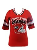 Georgia Bulldogs UGA Women's Jersey Tee With Sleeve Stripes
