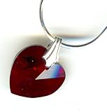 Red Swarovski Crystal Heart Pendant Necklace - For a Little Girl