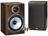 Monitor Audio BR1 packaged (Walnut finish) with 10 Metres QED Micro Speaker Cable