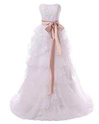 Lace-Up Organza/Satin Natural   Waistline  Dress
