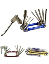 Sports: JZ Color Multi-function Folding Bike Tool Bicycle Repair Tools with Allen Wrench / Chain Splitting Tool / Screwdriver (Blue) - TOPCABIN