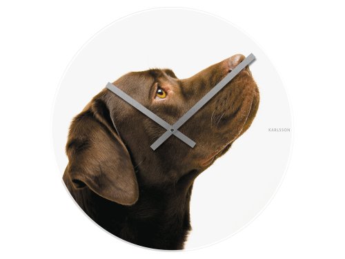 Karlsson KA4603 Wanduhr Crazy Dogs Choco Glas