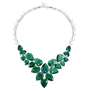 Pugster Chunky Bubble Emerald Green Bib Statement Teardrop Necklace Fashion Jewelry For Women