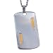 Stainless Steel/14K Duo Bar Diamond Men's Dog Tag Necklace