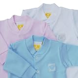 Plain Cotton Baby Sleepsuit 8-12lb Sky