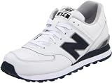 New Balance NB574WNV, Unisex - Erwachsene Sneaker, Weiss (White/Navy), EU 44 (US 10)