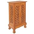 Handmade Asian Furniture - 32" Lattice Panels Storage Cabinet / End Table - Natural Finish