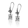 Sterling Silver Marcasite and Cubic Zirconia Dangle Earrings