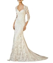 Plus Size Mermaid 2015 Long Sleeves Lace Wedding Dress 