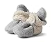 Zutano - Cozie Fleece Furry Lined Bootie With Grippers - Heather Gray - Size 18 month