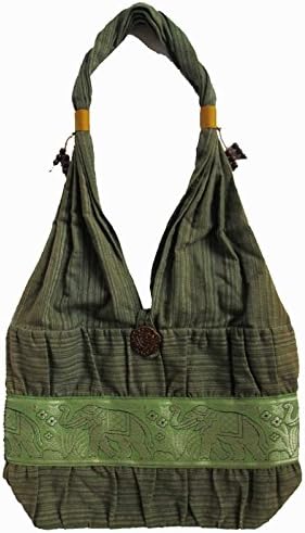 Hippie Bohemian Handbag Handmade Women's Shoulder Bags with Elephant Embroidered Local Fabric