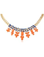 Woven Rhinestone Resin Drops and Crystal Accents Chain Necklace, 18"