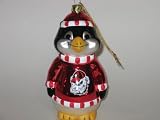 GEORGIA BULLDOGS 5 1/2 tall and 3 wide Blown Glass Penguin Christmas Ornament