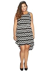 Scoop Neck Fall Geometric Print Natural   Waistline High-Low-Hem Flowy  Polyester  Dress With Pearls