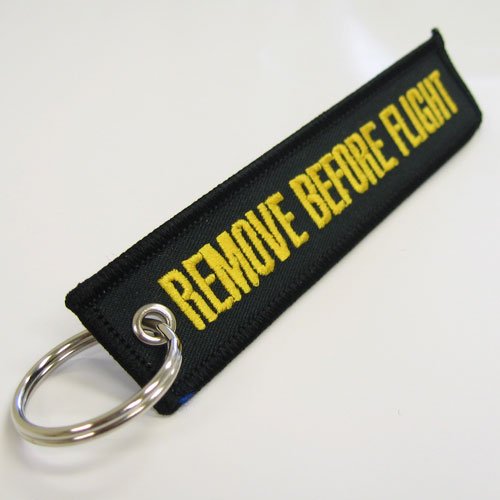 Rotary13B1 Remove Before Flight Keychain - Black/Yellow