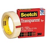 Scotch® Premium Transparent Film Tape 600 Clear, 1 Inch x 72 Yards