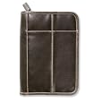Bible Cover: Distressed Leather-Look Brown with Stitching Accent Med