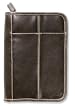 Bible Cover: Distressed Leather-Look Brown with Stitching Accent Med