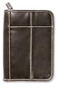Bible Cover: Distressed Leather-Look Brown with Stitching Accent Med