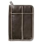 Bible Cover: Distressed Leather-Look Brown with Stitching Accent Med